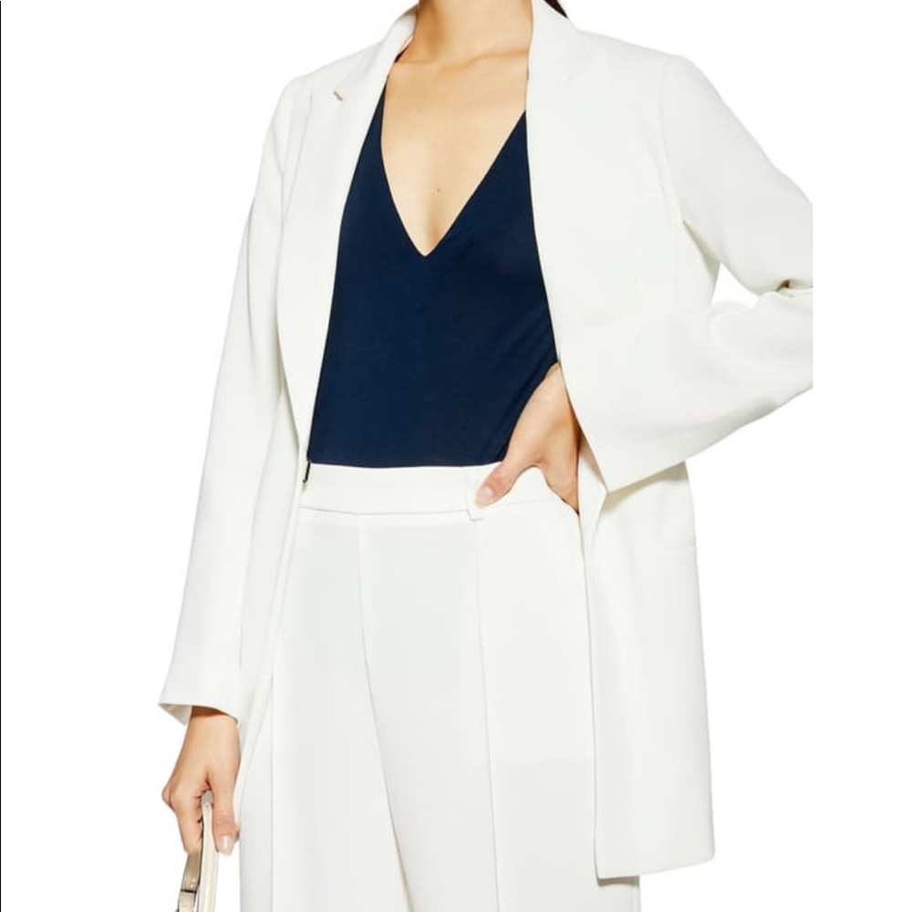 NWOT Topshop Longline White Blazer - Size 4